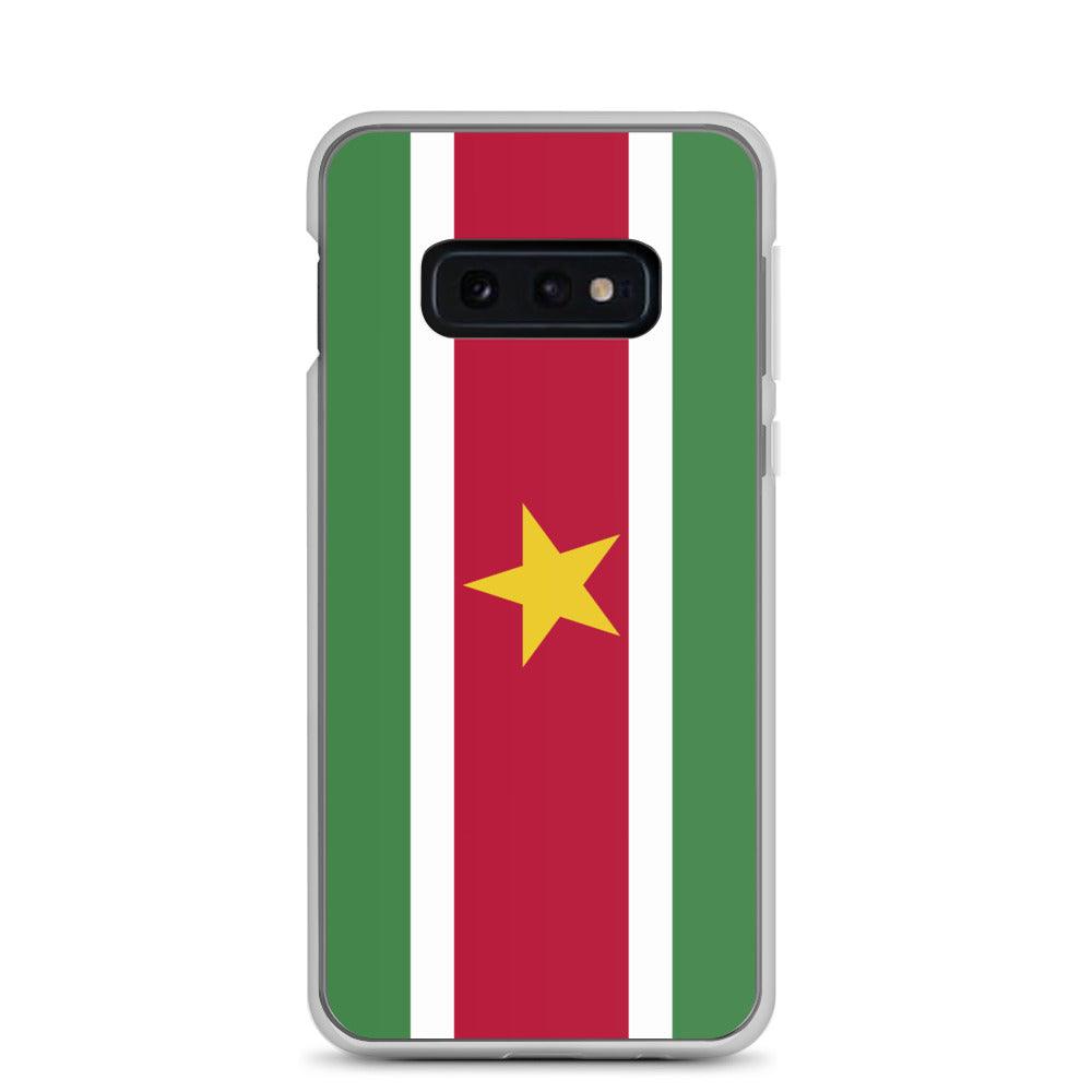 Coque de téléphone avec le drapeau du Suriname, en TPU, offrant une protection élégante et durable.