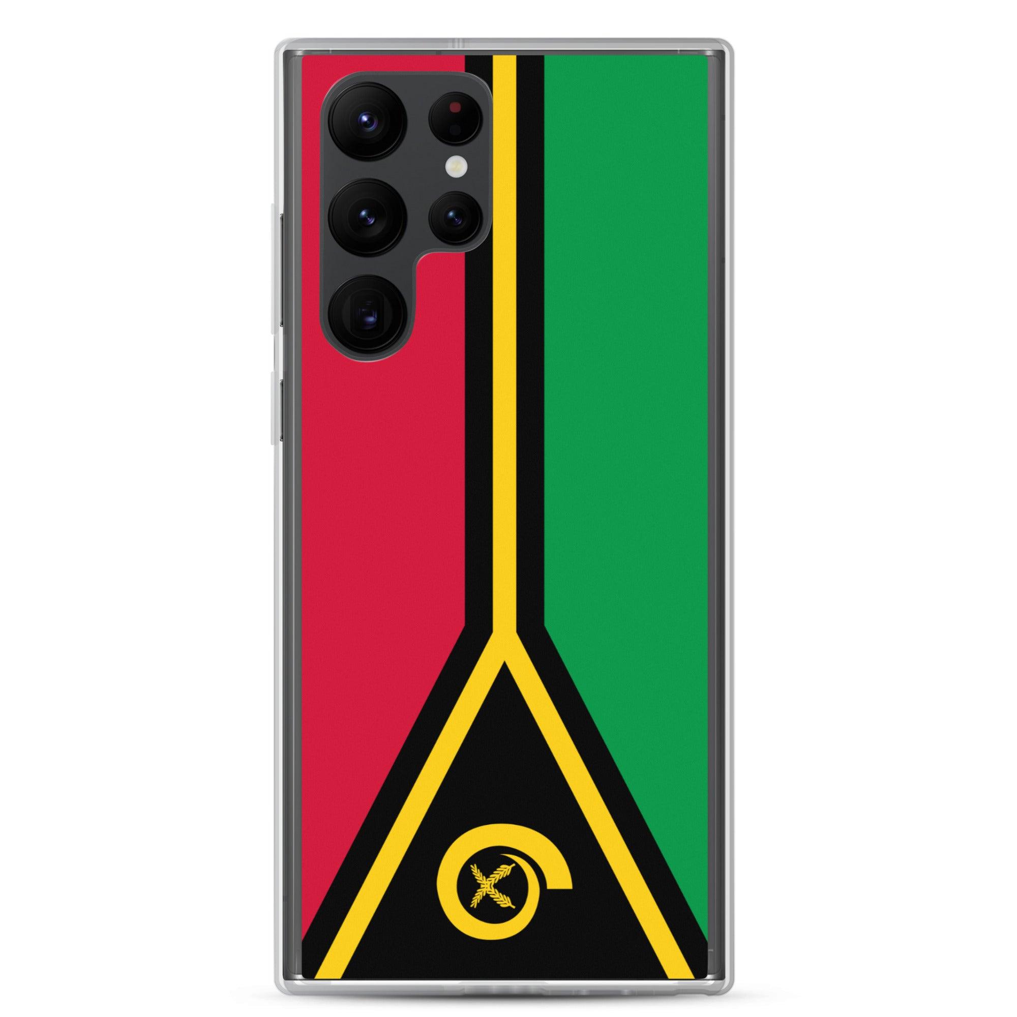 Coque de téléphone avec le drapeau du Vanuatu, en TPU, offrant une protection élégante et durable.