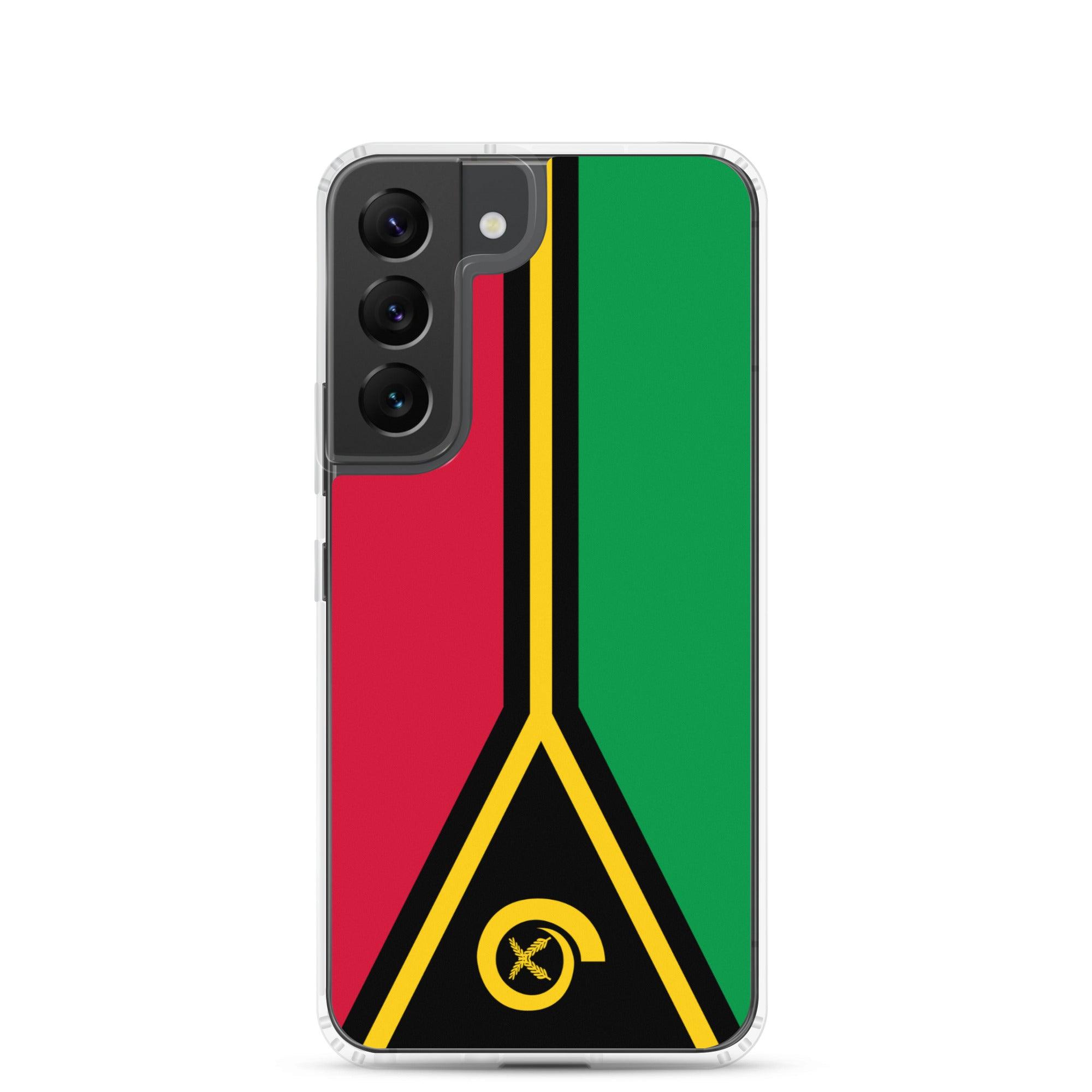 Coque de téléphone avec le drapeau du Vanuatu, en TPU, offrant une protection élégante et durable.