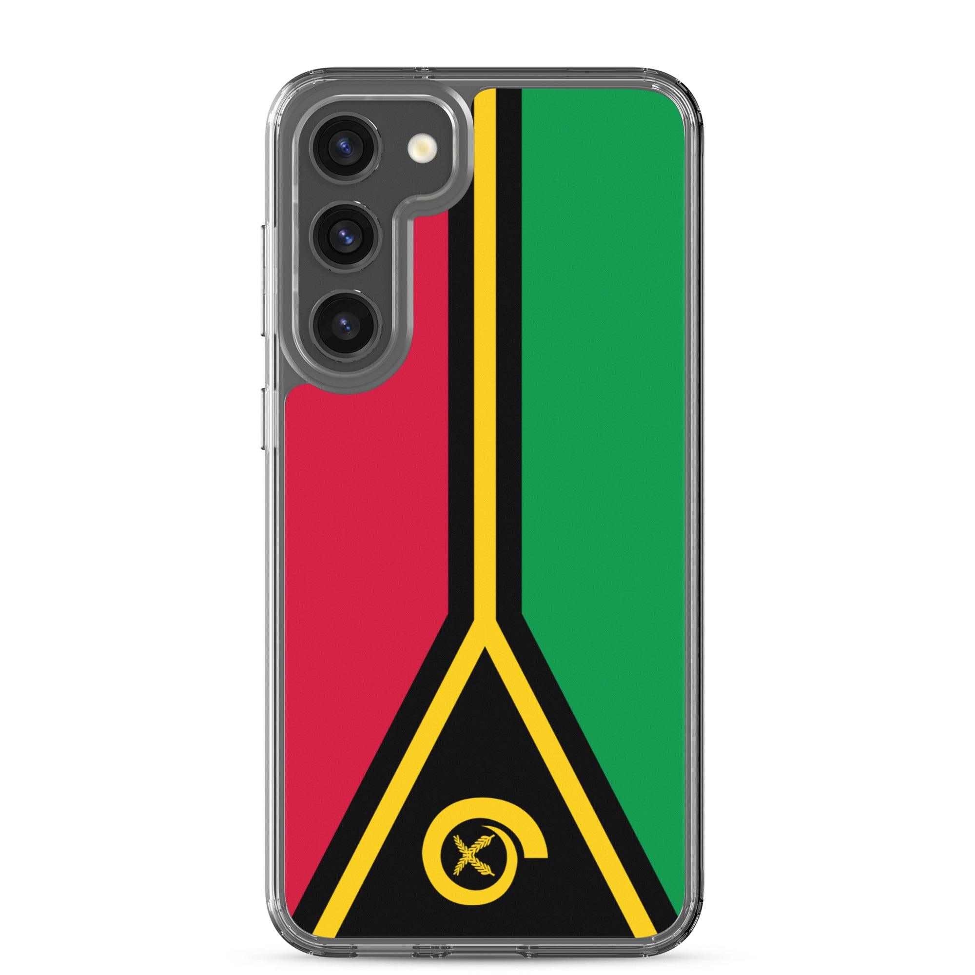 Coque de téléphone avec le drapeau du Vanuatu, en TPU, offrant une protection élégante et durable.