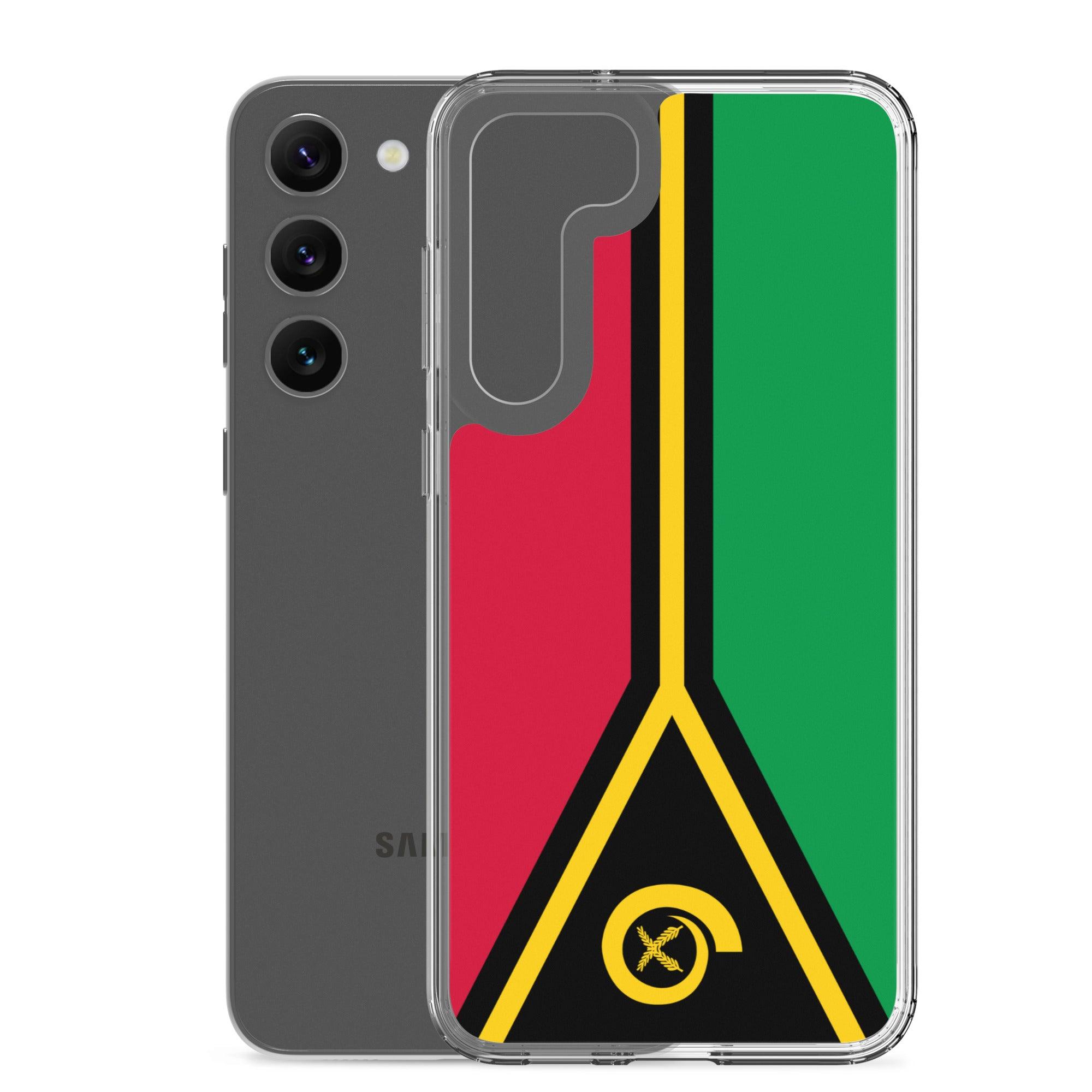 Coque de téléphone avec le drapeau du Vanuatu, en TPU, offrant une protection élégante et durable.