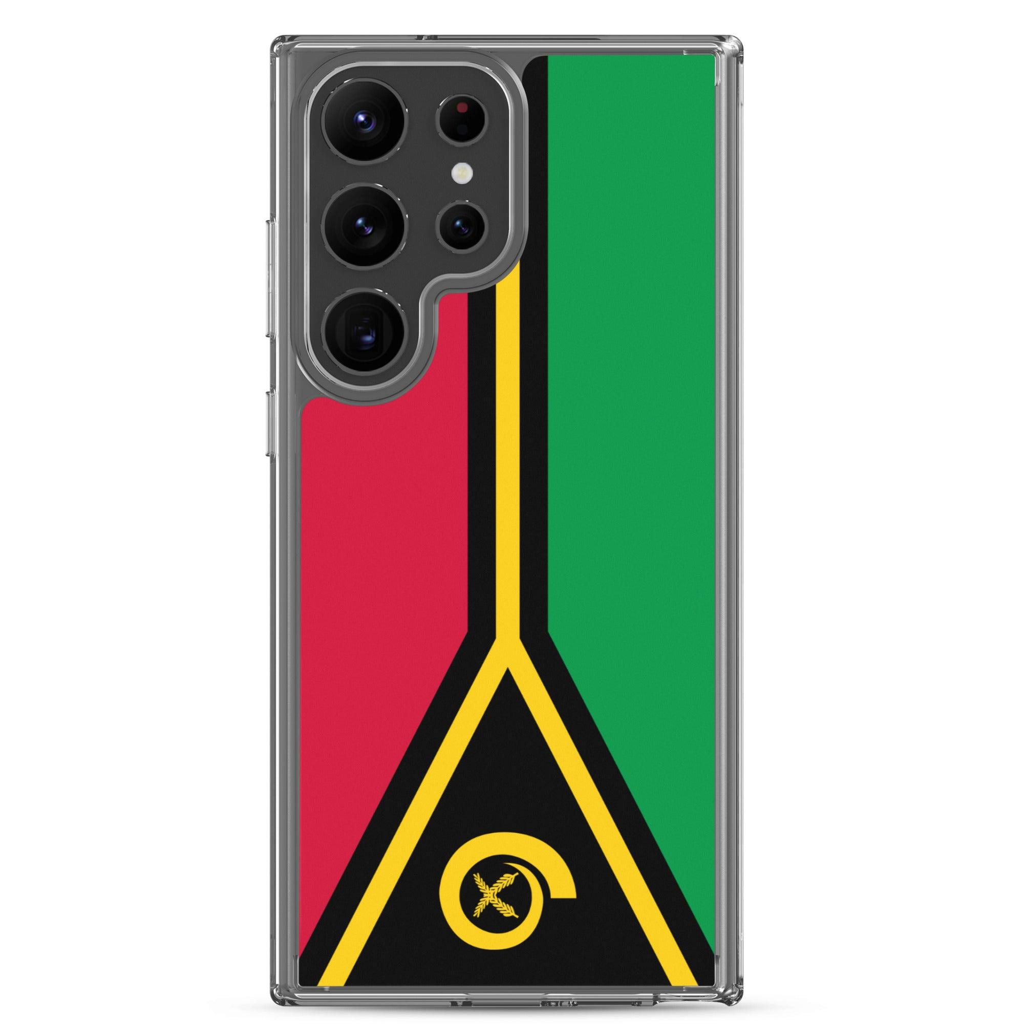 Coque de téléphone avec le drapeau du Vanuatu, en TPU, offrant une protection élégante et durable.