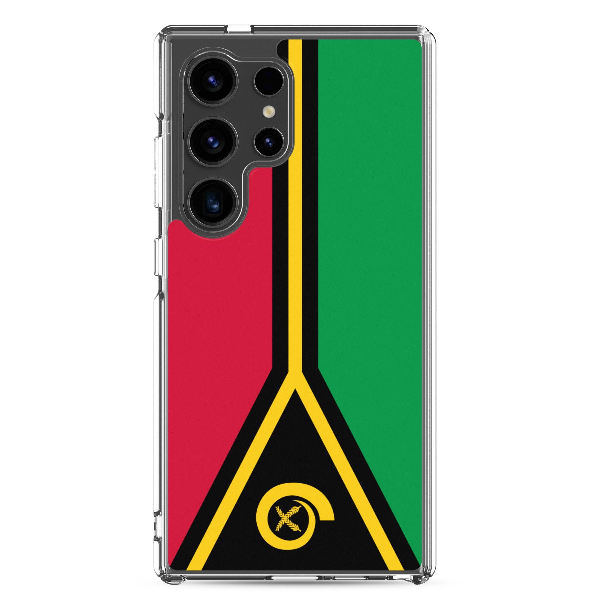Coque de téléphone avec le drapeau du Vanuatu, en TPU, offrant une protection élégante et durable.