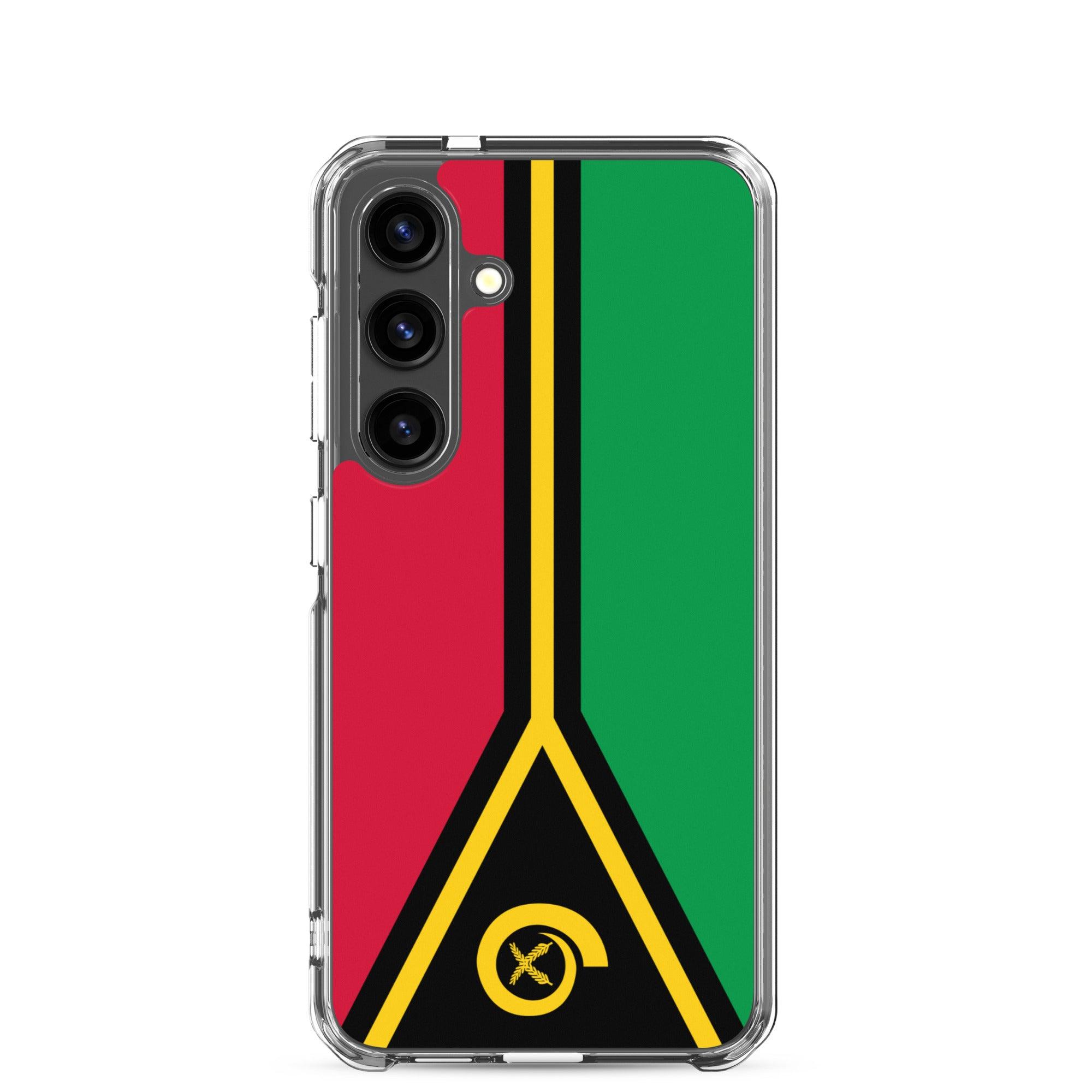 Coque de téléphone avec le drapeau du Vanuatu, en TPU, offrant une protection élégante et durable.