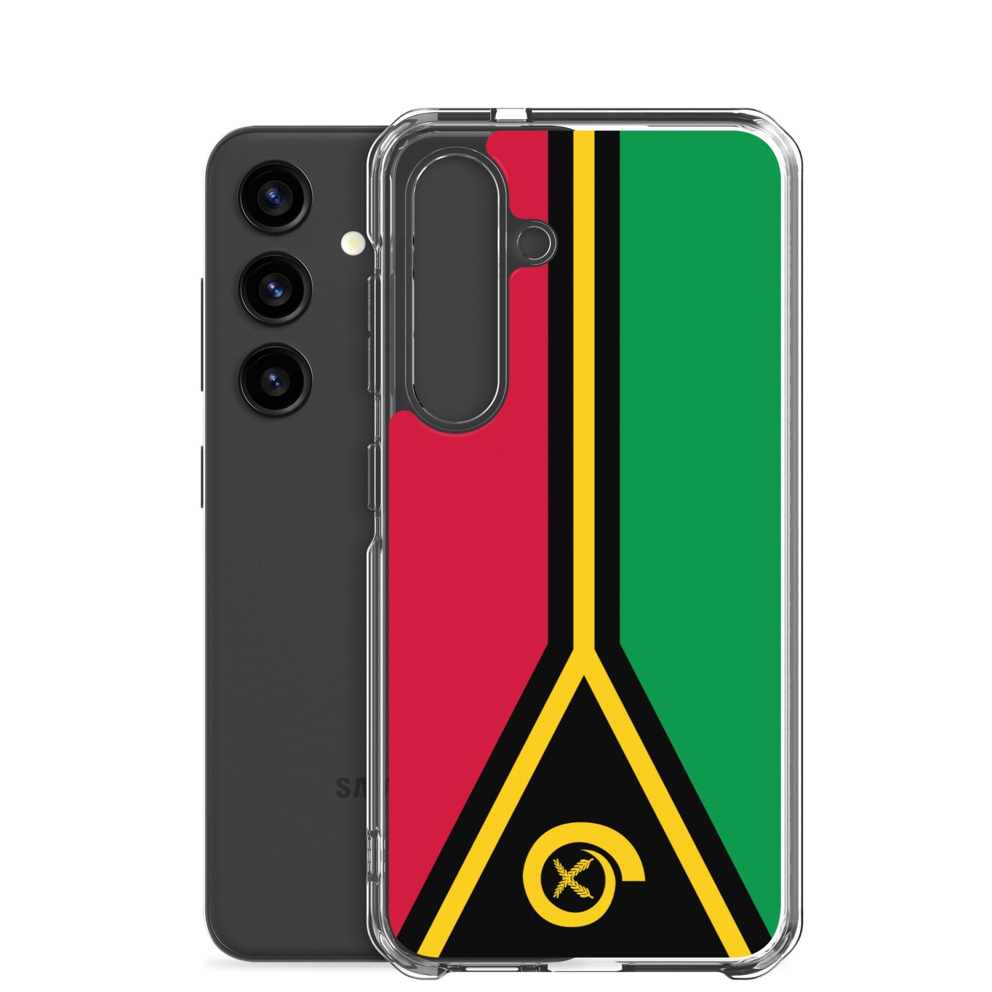 Coque de téléphone avec le drapeau du Vanuatu, en TPU, offrant une protection élégante et durable.