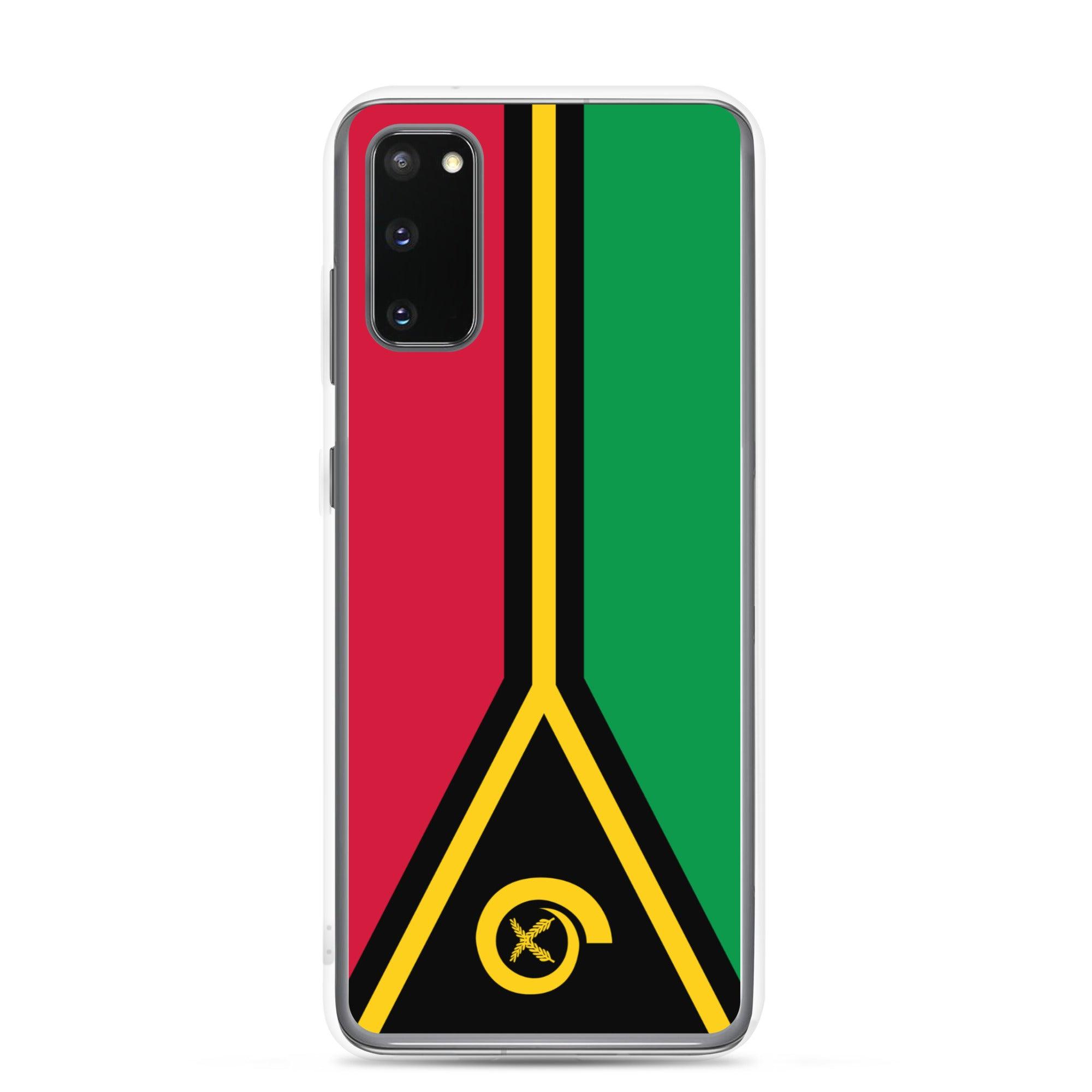 Coque de téléphone avec le drapeau du Vanuatu, en TPU, offrant une protection élégante et durable.
