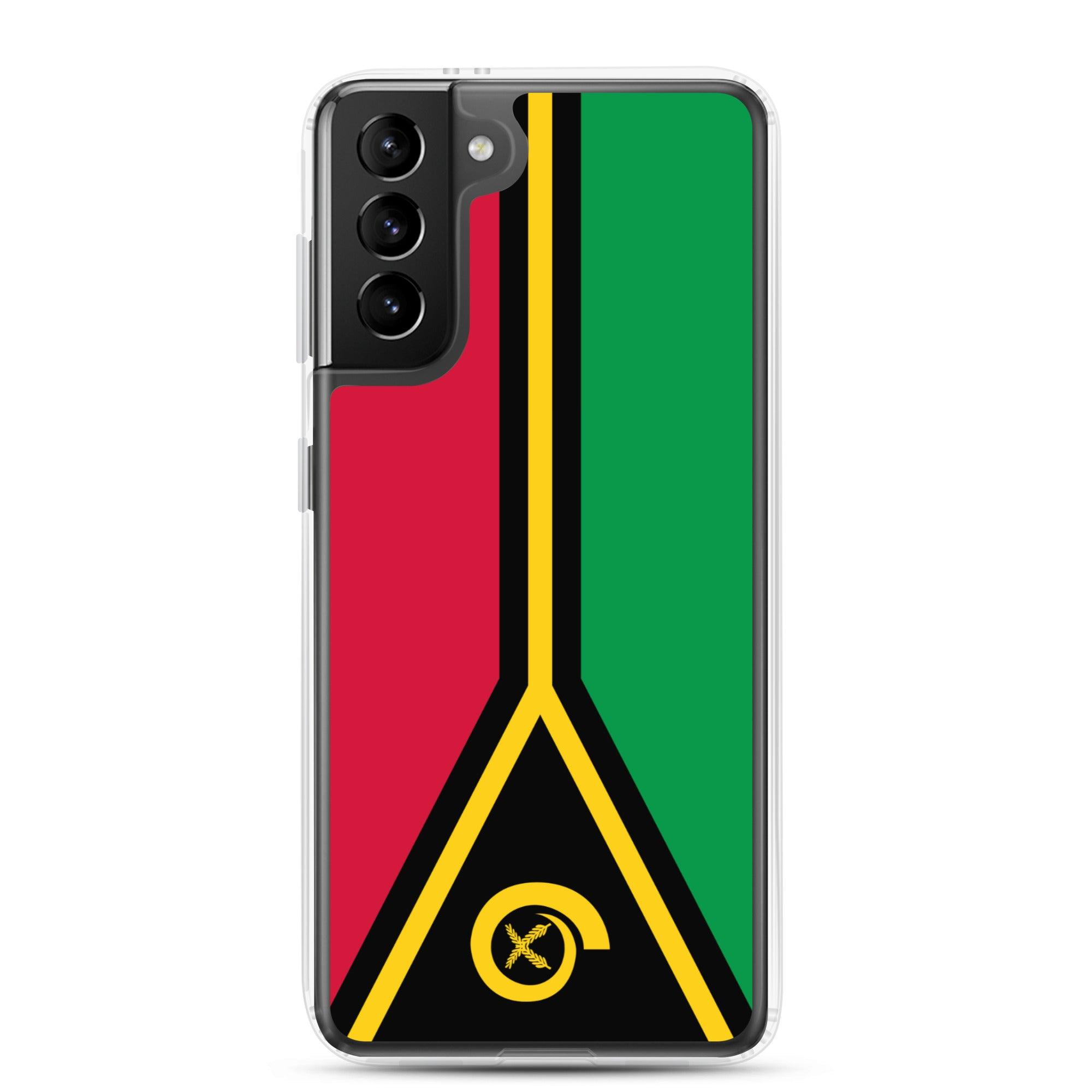 Coque de téléphone avec le drapeau du Vanuatu, en TPU, offrant une protection élégante et durable.
