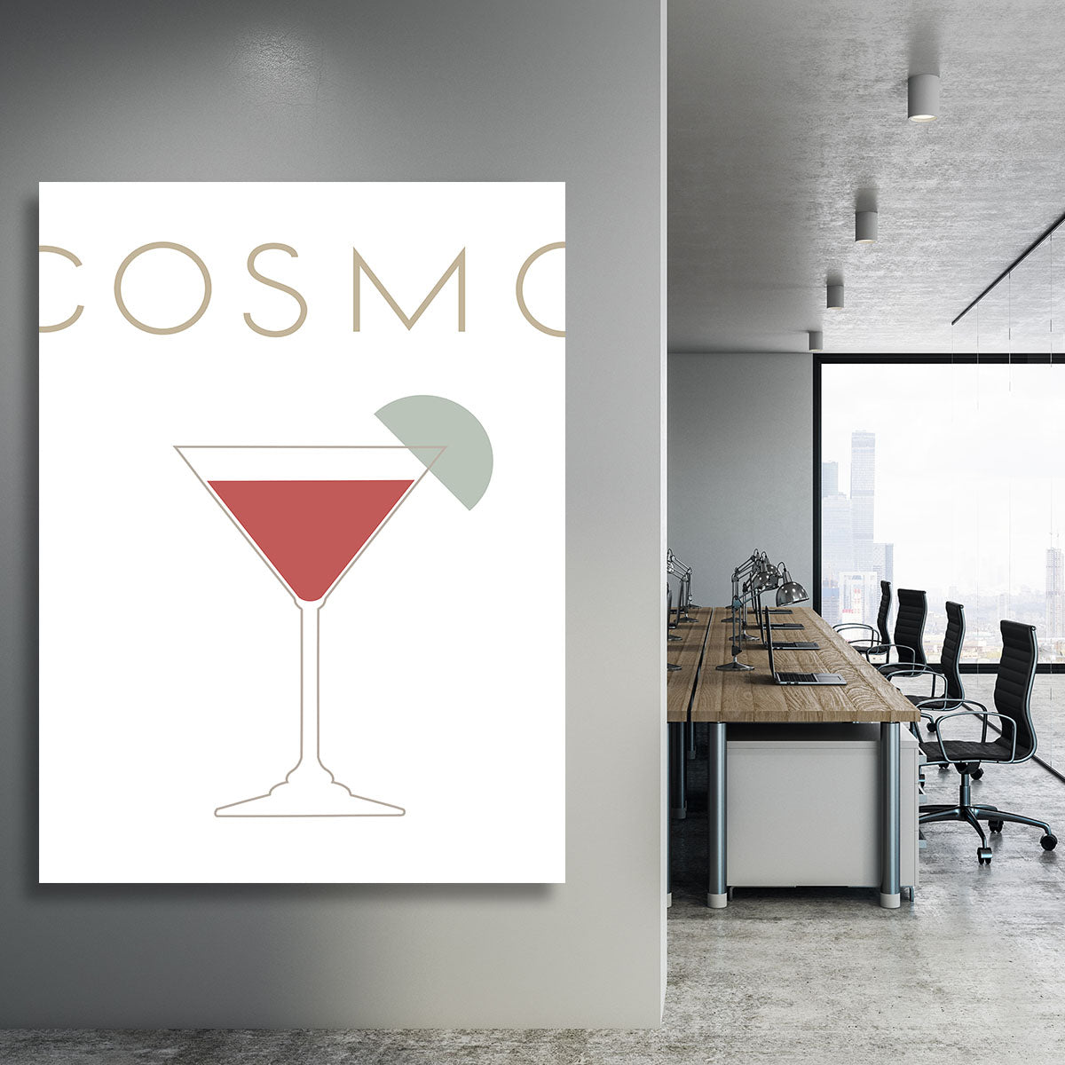 A vibrant Cosmopolitan Canvas Print showcasing modern art and nature themes, perfect for home or office decor.