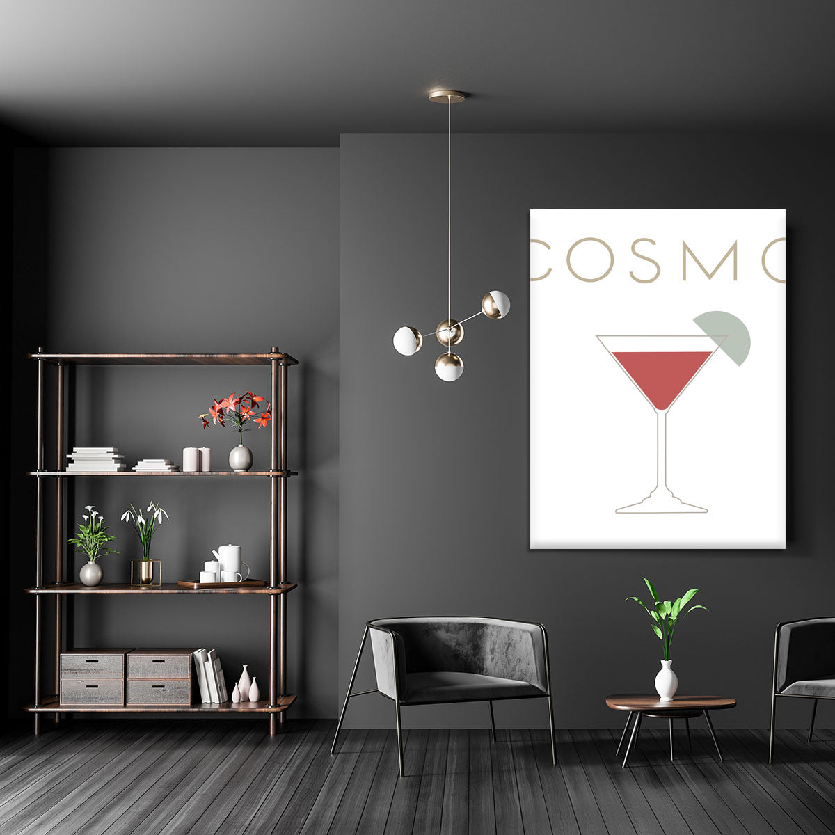 A vibrant Cosmopolitan Canvas Print showcasing modern art and nature themes, perfect for home or office decor.