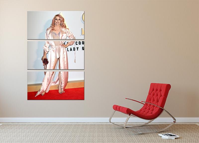 Courtney Act 3 Split Panel Canvas Print featuring vibrant colors and modern design, perfect for enhancing any living space.