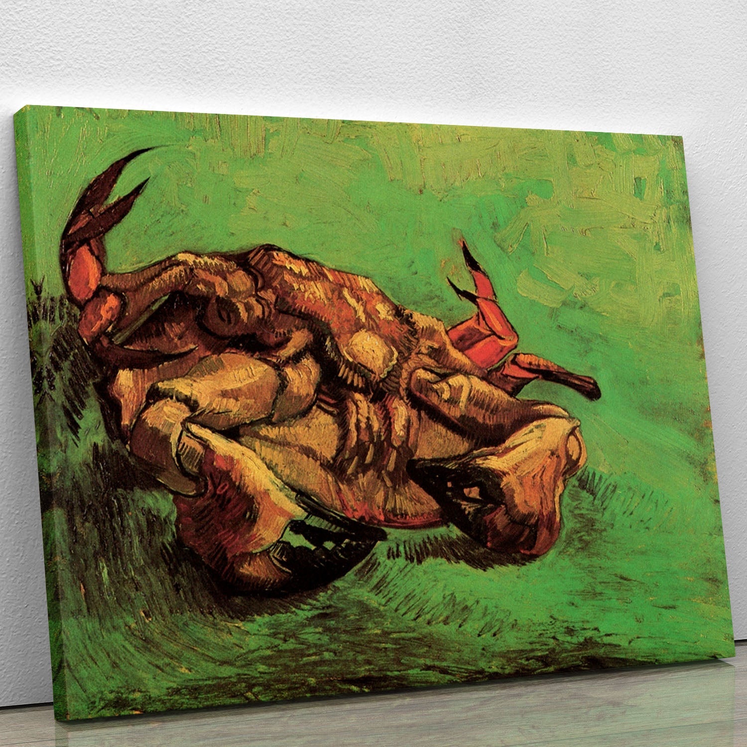 Canvas print of Van Gogh's 'Crab on Its Back', showcasing vibrant colors and intricate details.