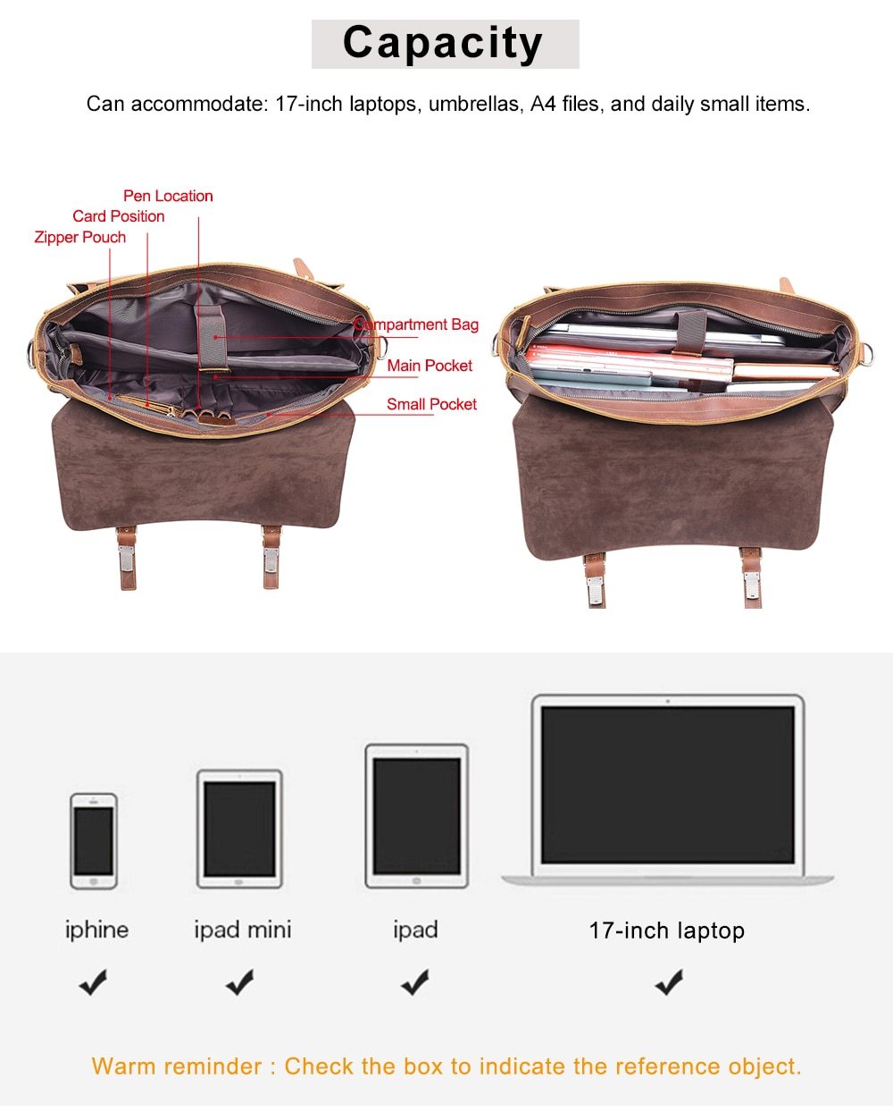 Vintage Crazy Horse Leather Large Briefcase for men, featuring a stylish design with multiple pockets and a durable zipper closure.