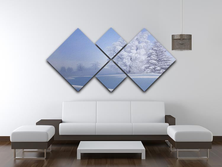 Crispy Morning 4 Square Multi Panel Canvas featuring a vibrant and harmonious design divided into four equal square sections.