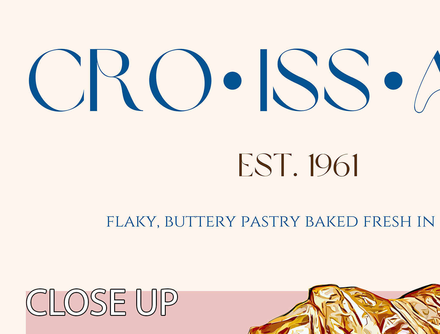 Three-panel canvas print featuring a detailed croissant design, enhancing modern decor.