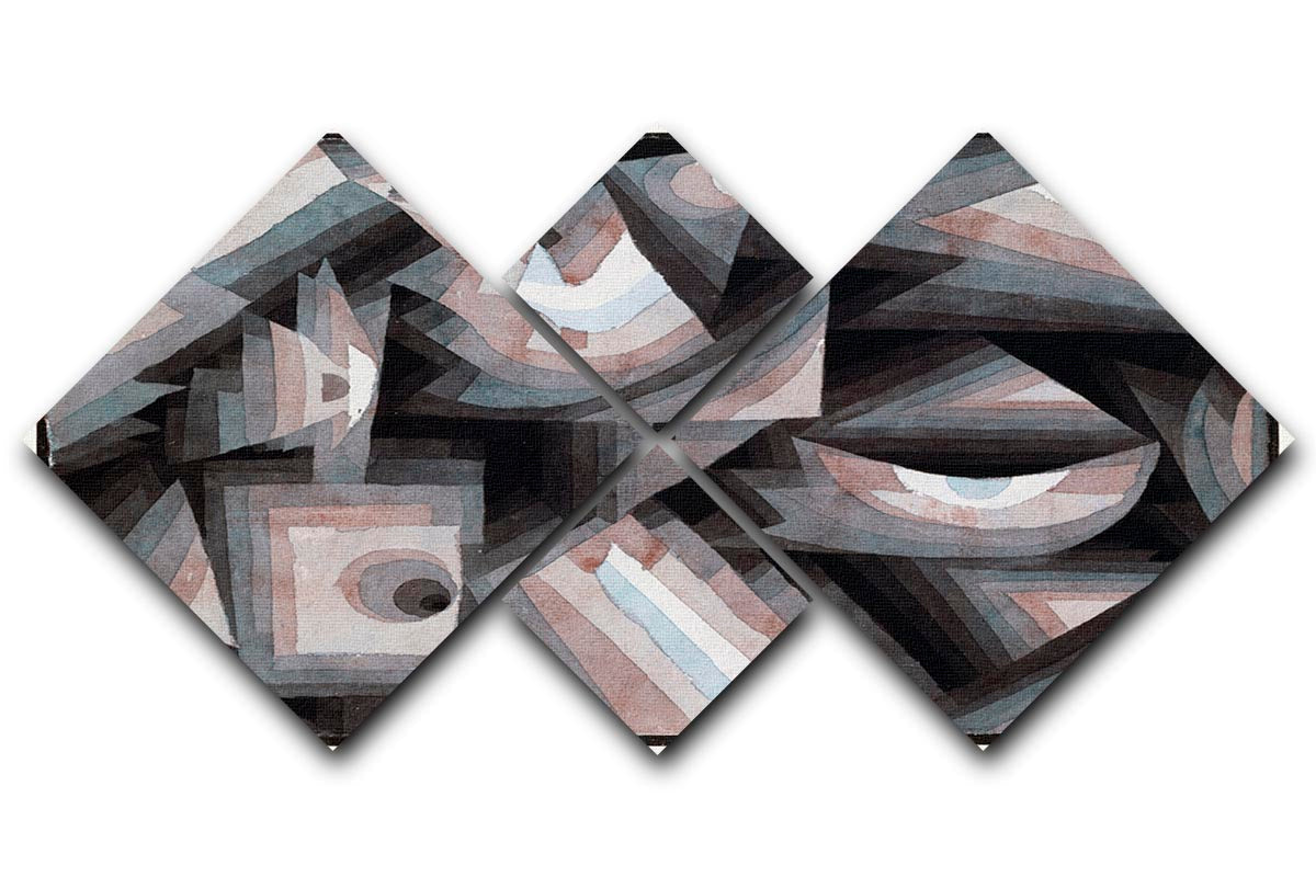 Crystal Gradation 1921 No.1 4 Square Multi Panel Canvas artwork featuring four equal square sections with a harmonious design.