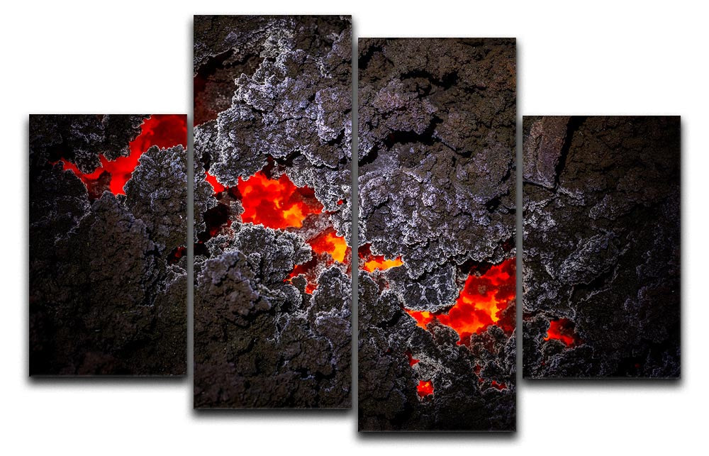 A stunning 4-split canvas artwork featuring a vibrant crystallization design, showcasing four panels that create a cohesive and dynamic visual effect.