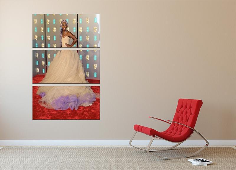 Cynthia Erivo 3 Split Panel Canvas Print showcasing vibrant colors and elegant design, perfect for home or office decor.