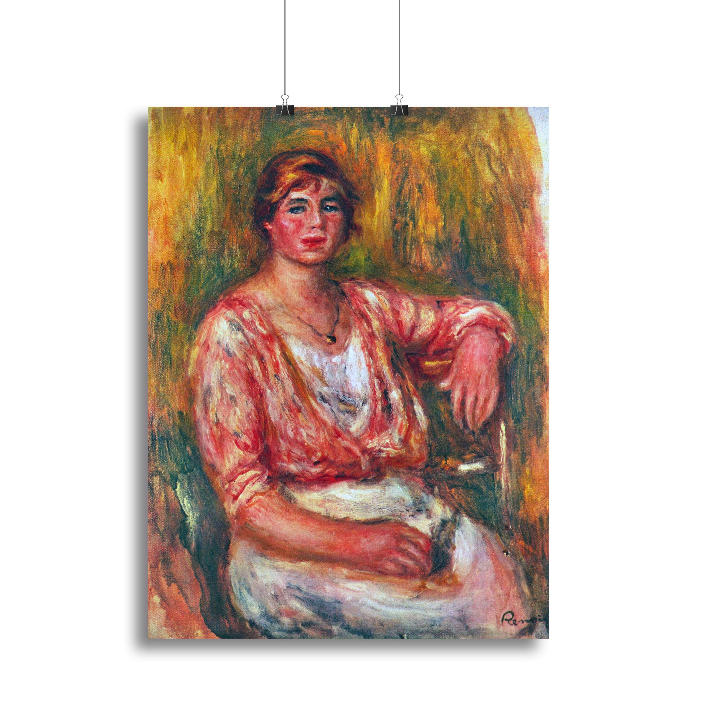 Dairymaid by Renoir canvas print showcasing a serene rural scene with a woman and a cow, vibrant colors and soft brush strokes.