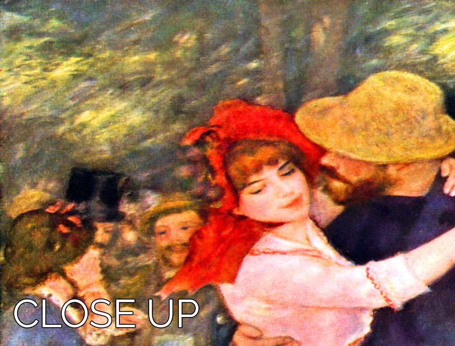 Dance in Bougival by Renoir 3-panel canvas print showcasing vibrant colors and elegant design.