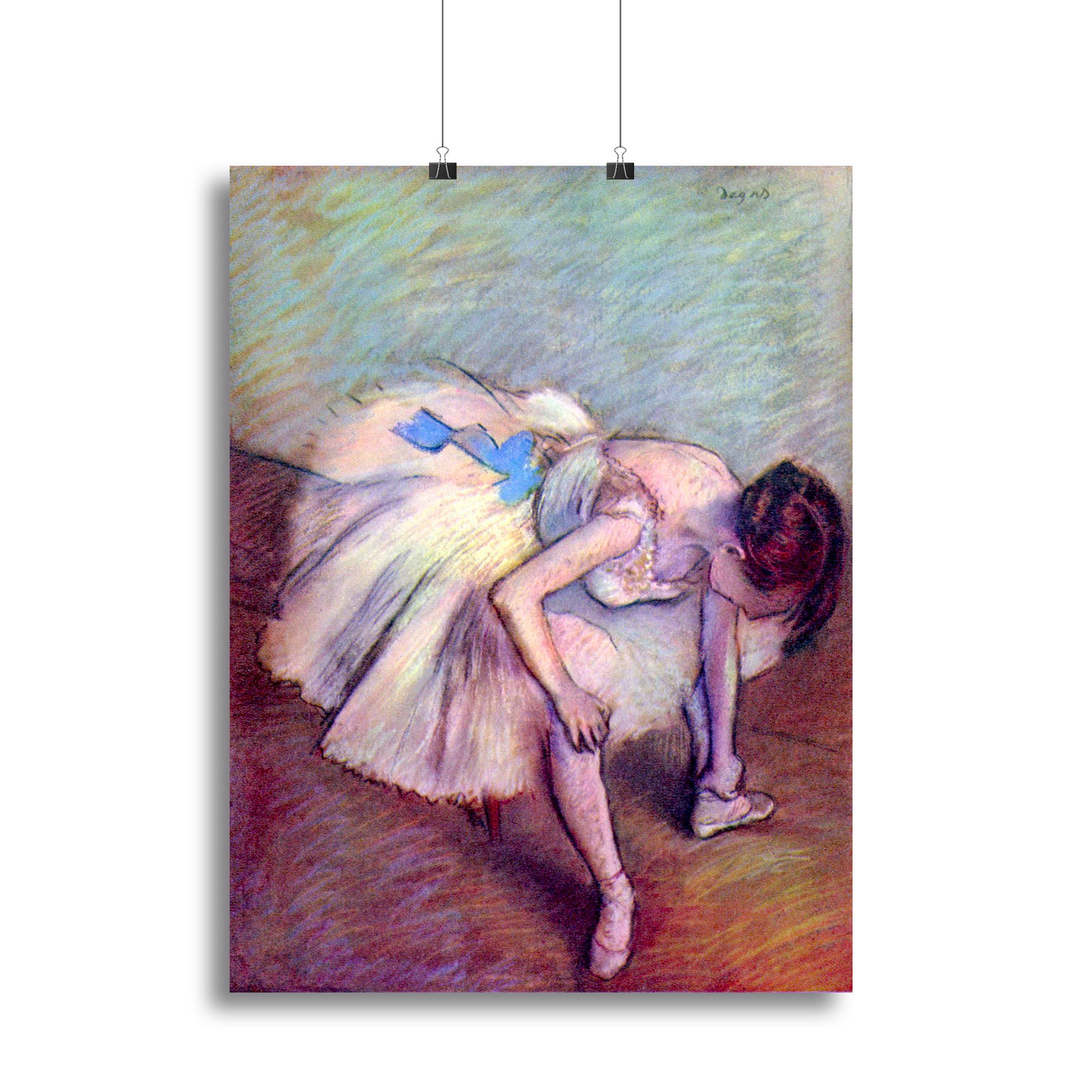 Canvas print of Degas's Dancer Bent Over, showcasing a graceful ballet dancer in motion.