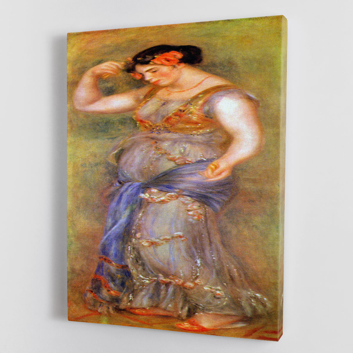 Canvas print of Renoir's Dancer with Castanets, showcasing a dancer in vibrant colors and dynamic motion.