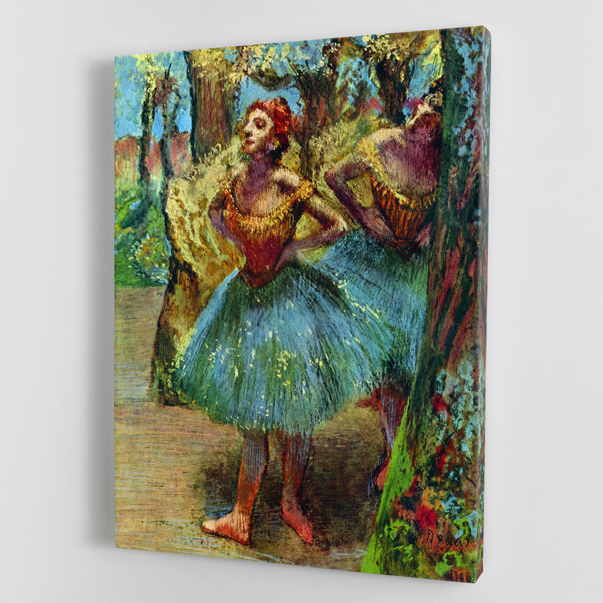 Dancers 2 by Degas canvas print showcasing elegant ballet dancers in motion, perfect for home decor.