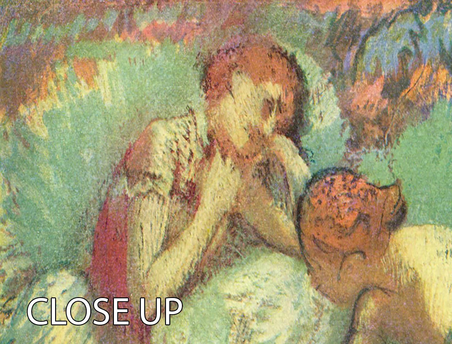 Dancers in Green by Degas, a 3-panel canvas print showcasing elegant ballet dancers in a vibrant green setting.