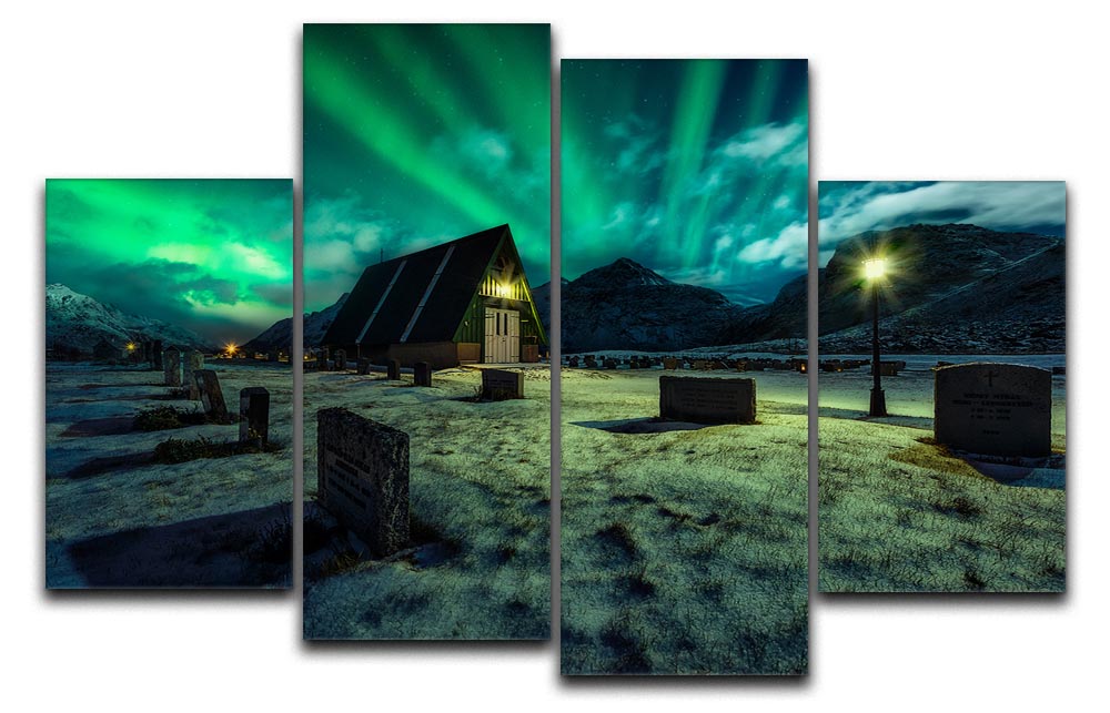 Dancing All Night Long 4 Split Panel Canvas showcasing vibrant colors and dynamic design across four panels.