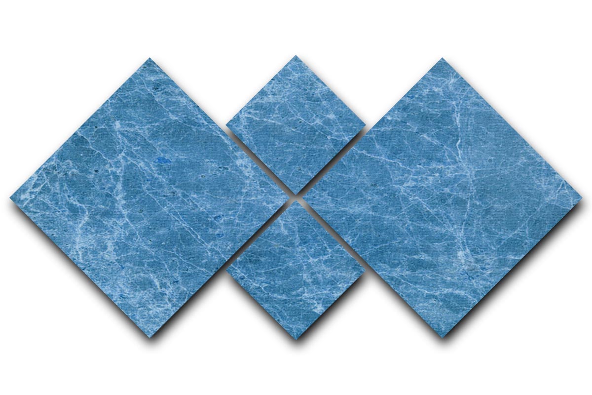 Dark Blue Marble 4 Square Multi Panel Canvas artwork featuring four individual panels with a luxurious marble design.