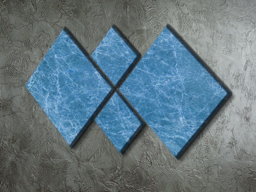 Dark Blue Marble 4 Square Multi Panel Canvas artwork featuring four individual panels with a luxurious marble design.