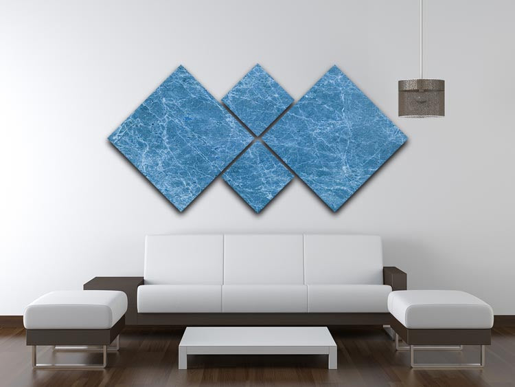 Dark Blue Marble 4 Square Multi Panel Canvas artwork featuring four individual panels with a luxurious marble design.