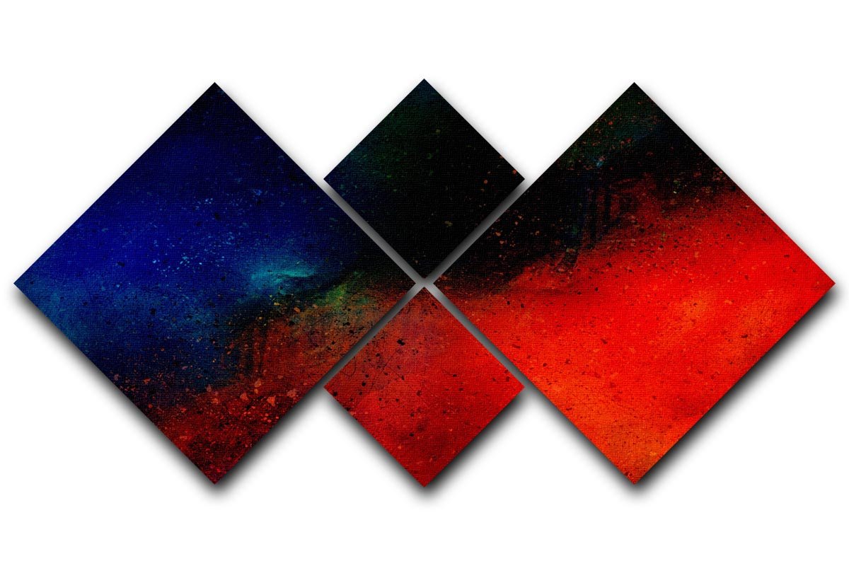 Dark Mist 4 Square Multi Panel Canvas artwork featuring four equal square sections with a misty dark design, perfect for modern decor.