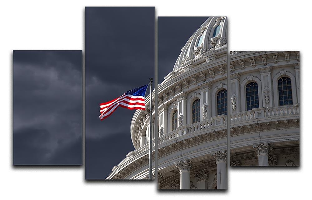 A 4-panel canvas artwork depicting the US Capitol building under a dramatic dark sky, showcasing a modern and elegant design.