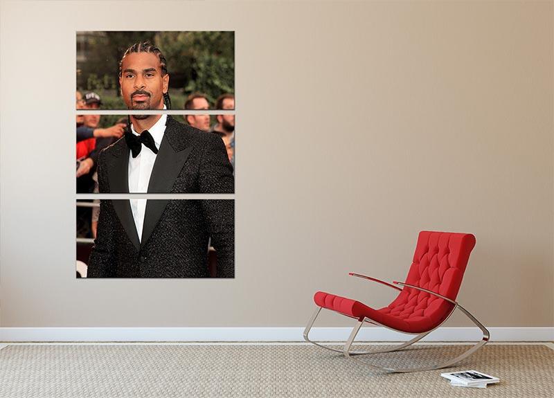 David Haye 3 Split Panel Canvas Print showcasing three high-quality canvases with a cohesive design, perfect for home or office decor.