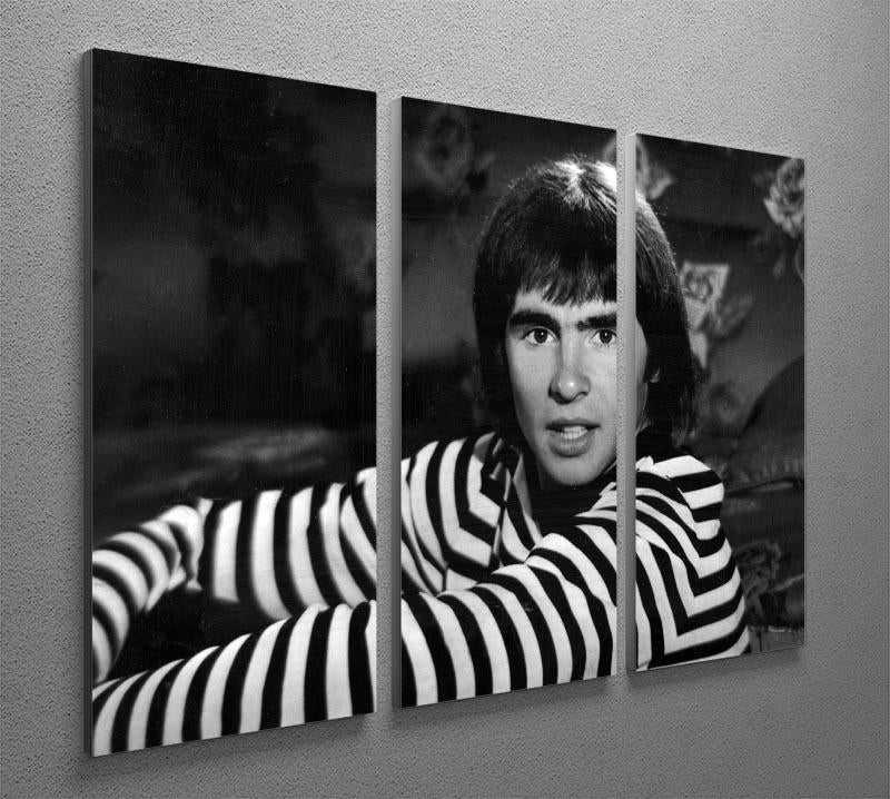 Davy Jones of the Monkees 3-panel canvas print showcasing vibrant colors and intricate details, perfect for home decor.
