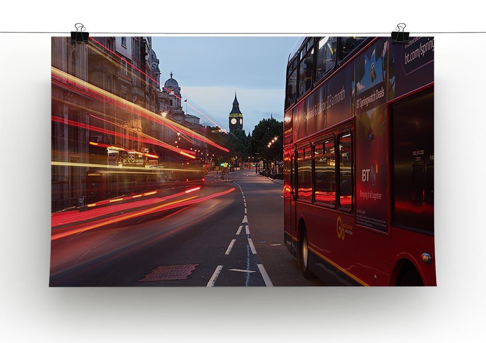 Canvas print of dawn breaking over the City of Westminster, showcasing vibrant colors and intricate details.