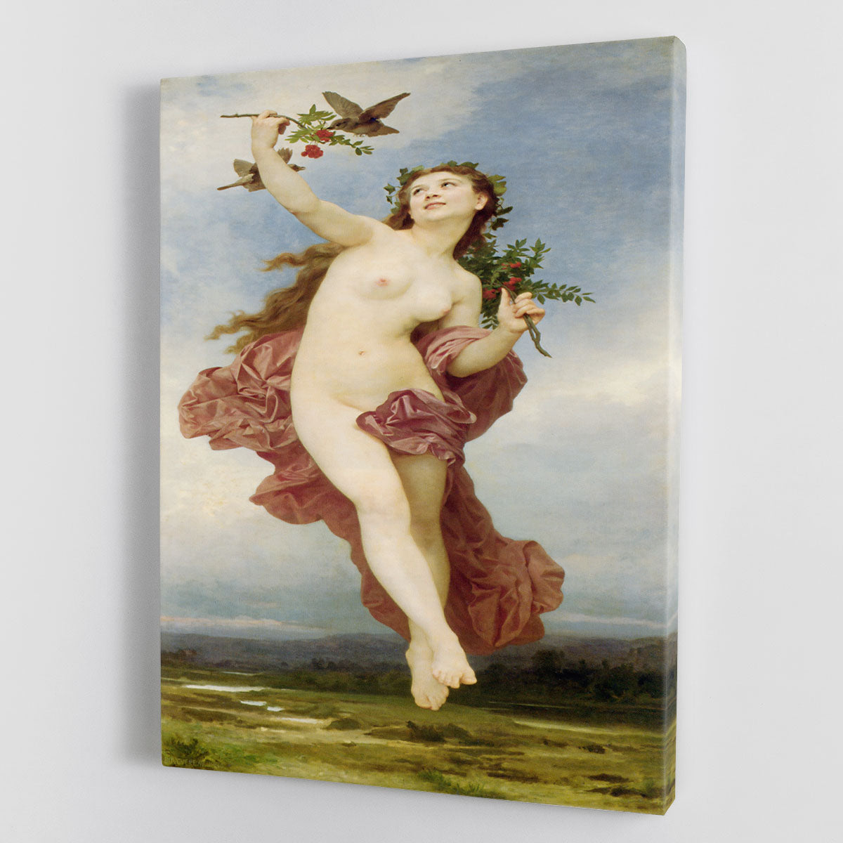 Day By Bouguereau canvas print featuring exquisite details and vibrant colors, perfect for home or office decor.