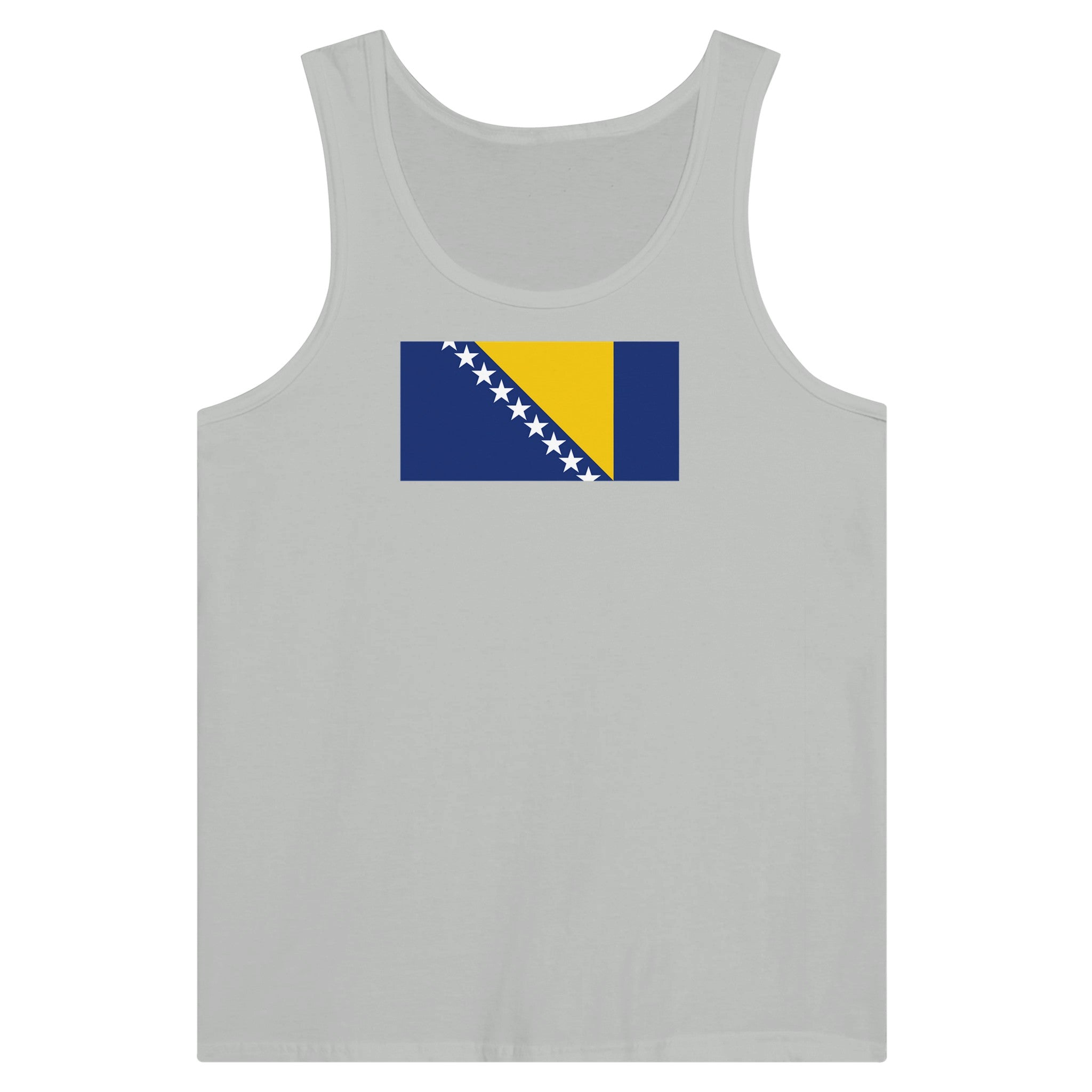 Débardeur Drapeau de la Bosnie-Herzégovine en coton, avec impression centrale colorée et design moderne.