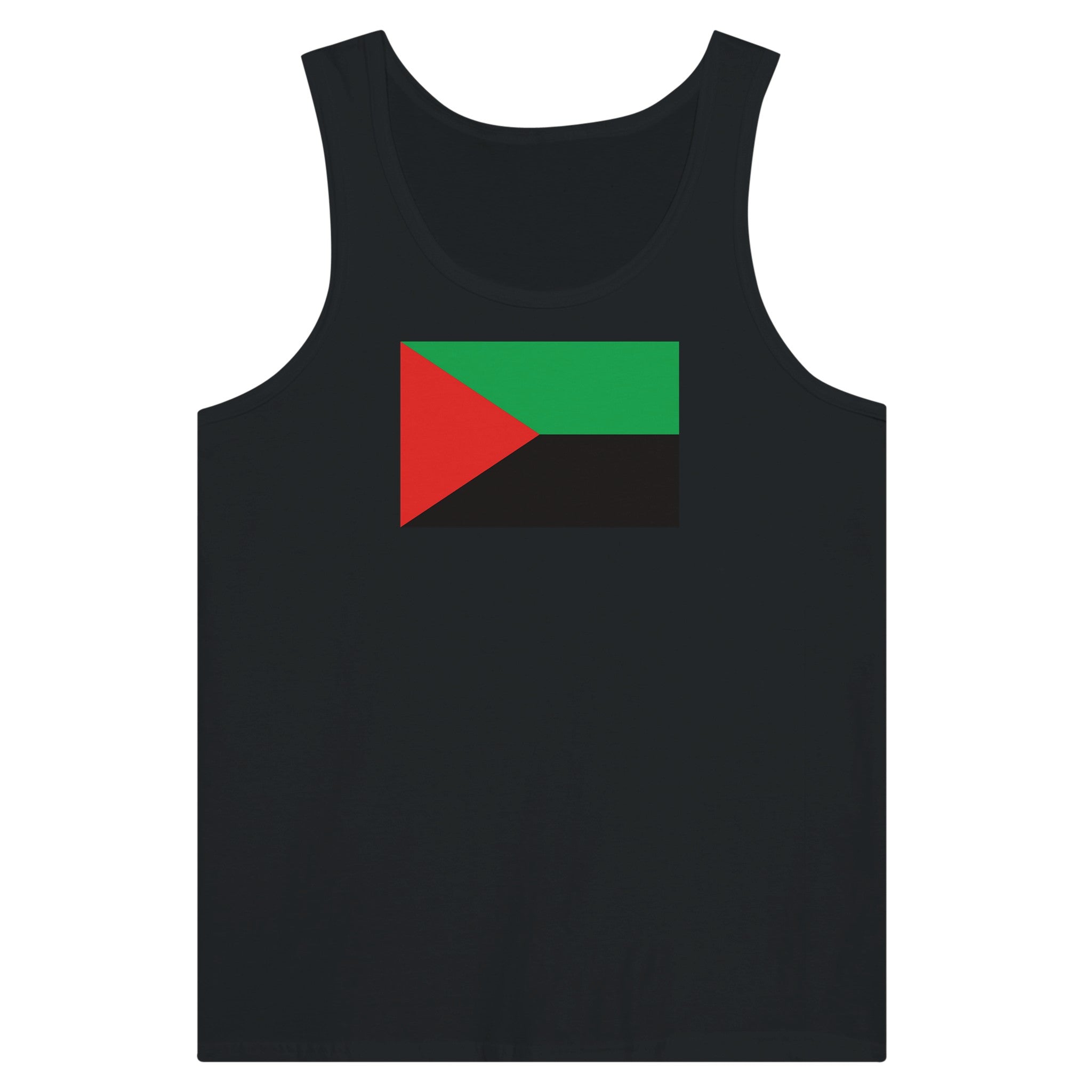 Débardeur Drapeau de la Martinique en coton, avec impression centrale colorée du drapeau, disponible en plusieurs couleurs.