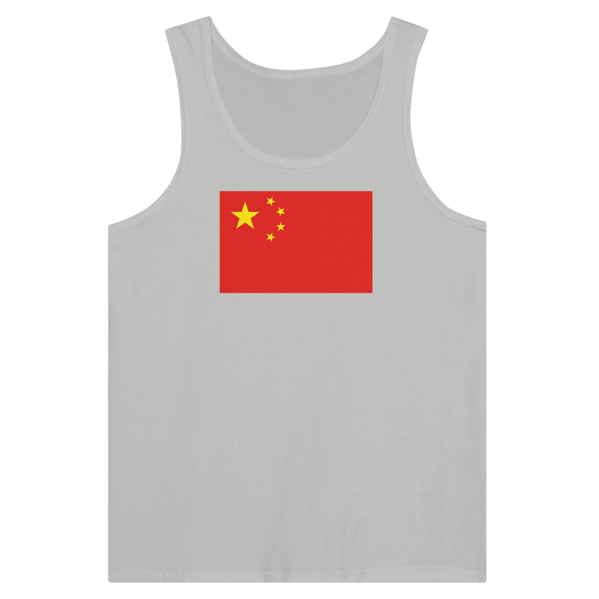 Débardeur avec le drapeau de la république populaire de Chine, en coton doux et respirant, affichant un design central accrocheur.