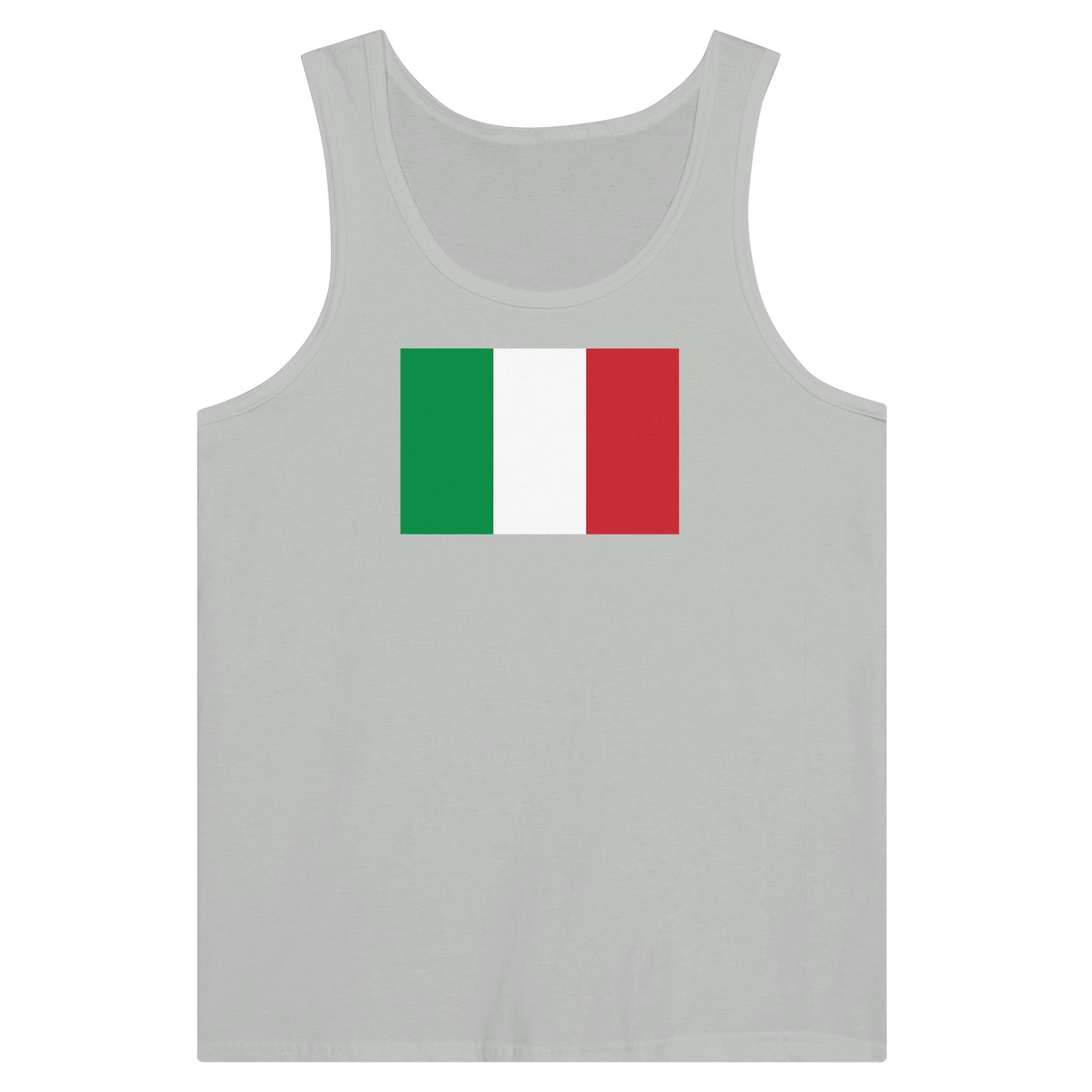 Débardeur Drapeau de l'Italie en coton, avec impression centrale colorée du drapeau italien.