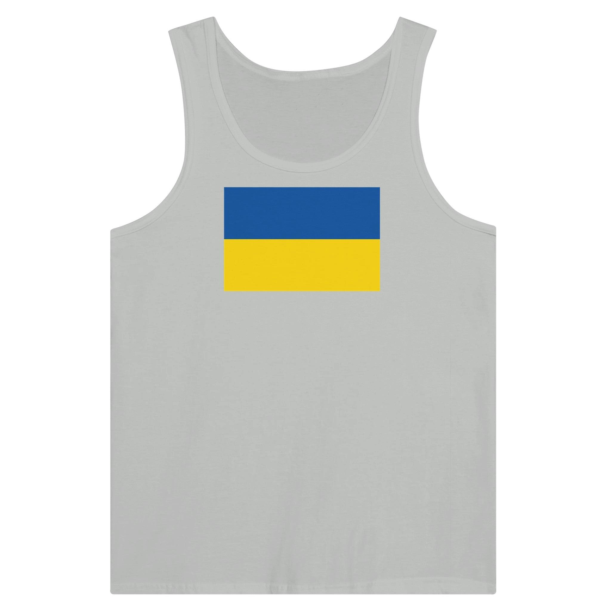 Débardeur Drapeau de l'Ukraine en coton, avec impression centrale colorée du drapeau ukrainien.