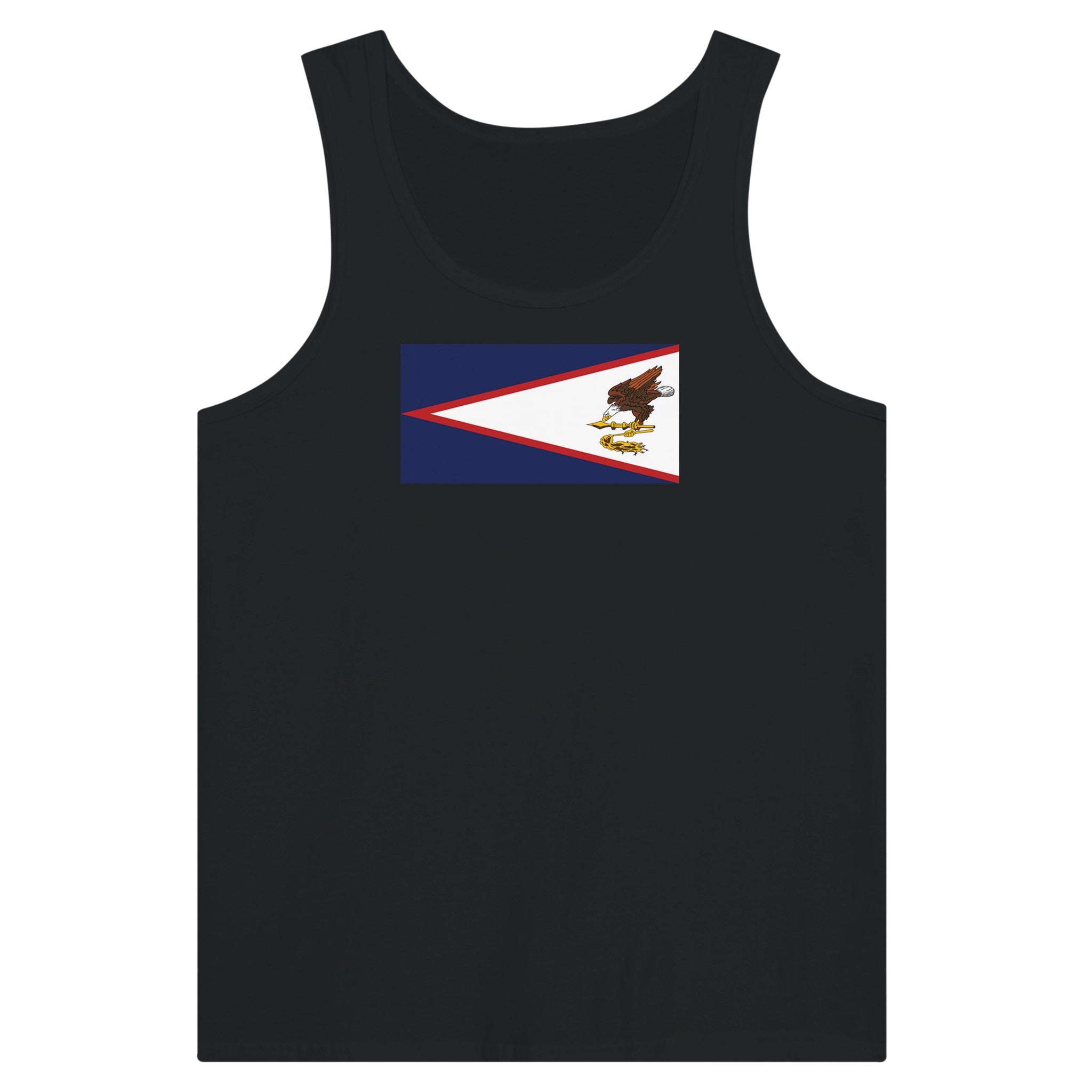 Débardeur Drapeau des Samoa américaines en coton, avec impression centrale colorée et design unique.