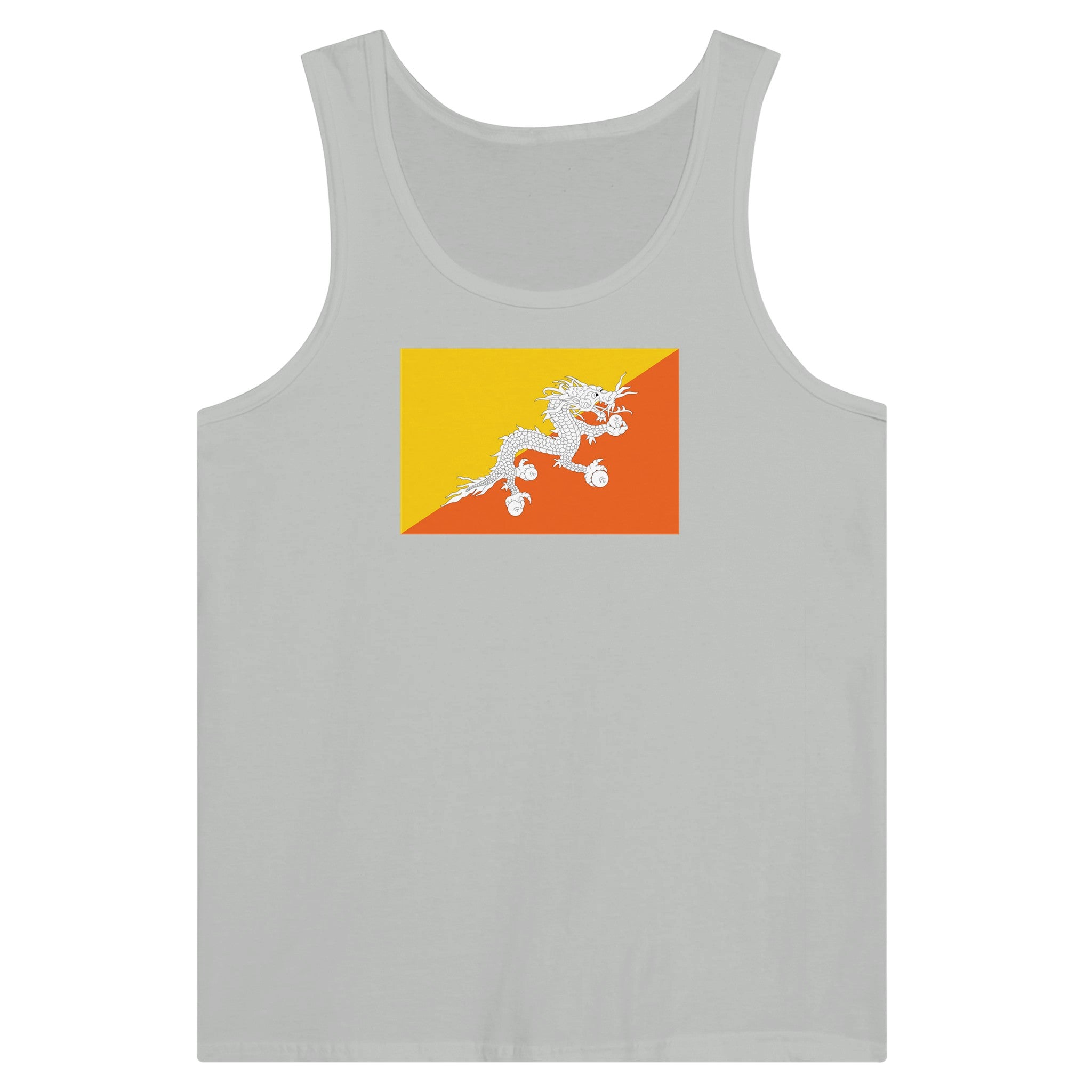 Débardeur Drapeau du Bhoutan en coton, avec impression centrale colorée du drapeau bhoutanais.