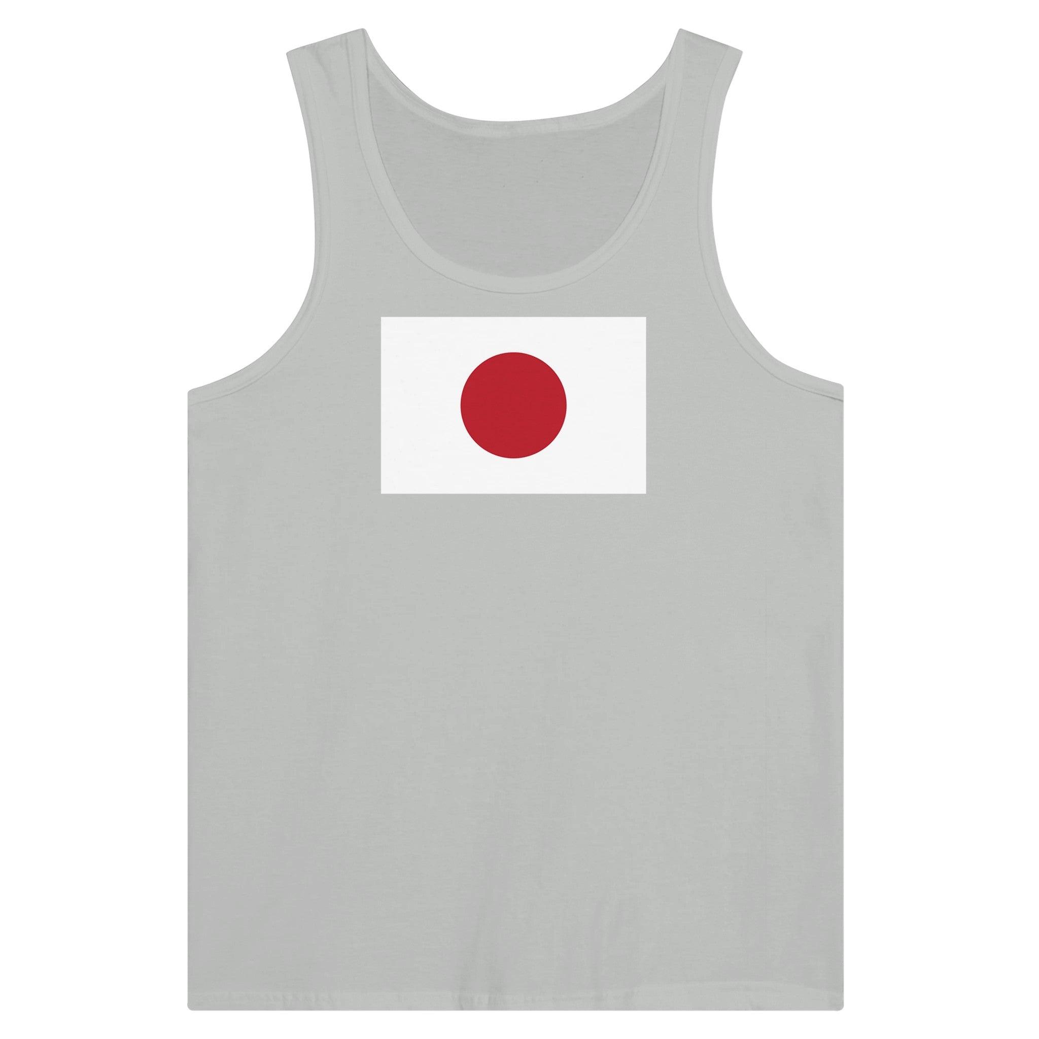 Débardeur Drapeau du Japon en coton, avec impression centrale du drapeau japonais, disponible en plusieurs couleurs.