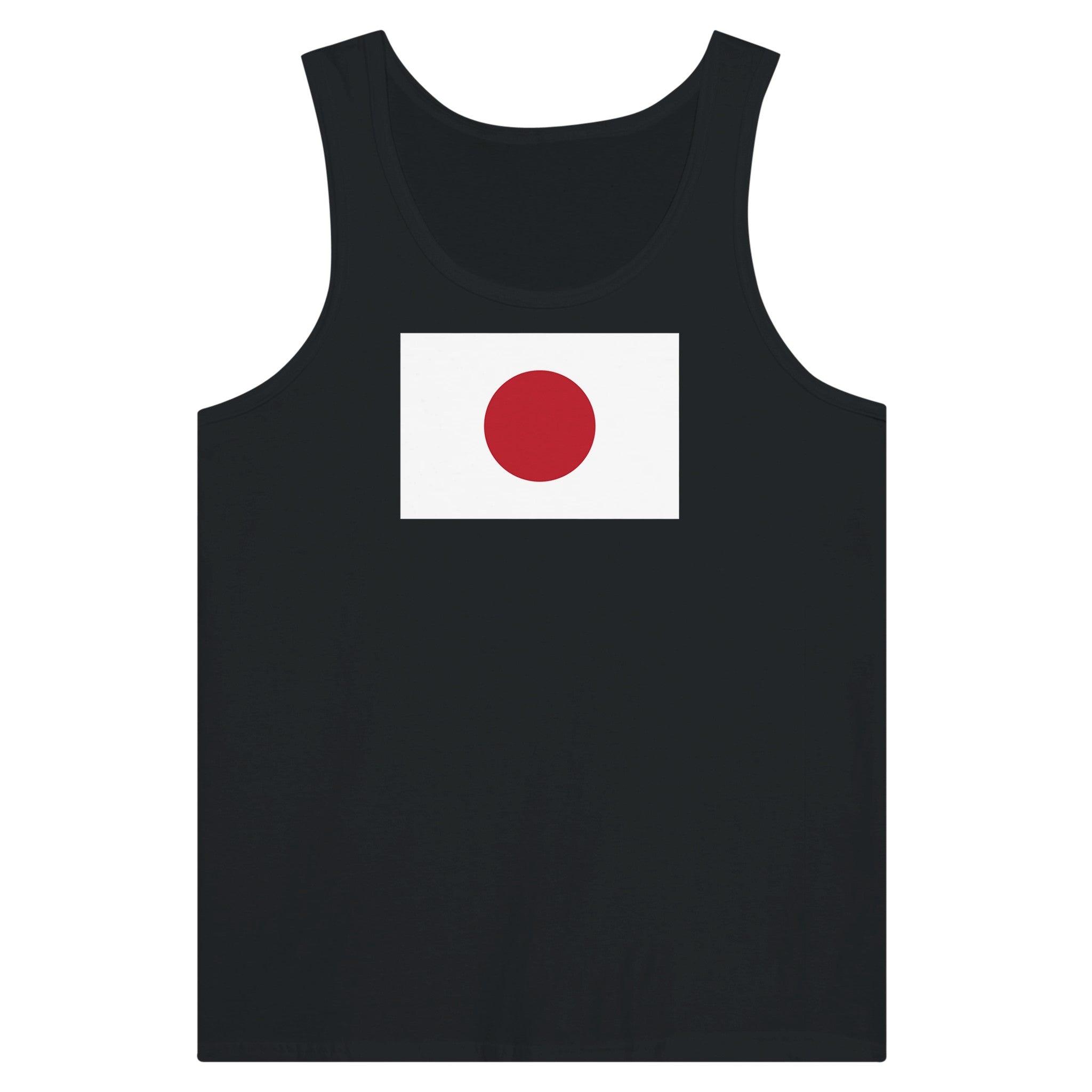 Débardeur Drapeau du Japon en coton, avec impression centrale du drapeau japonais, disponible en plusieurs couleurs.
