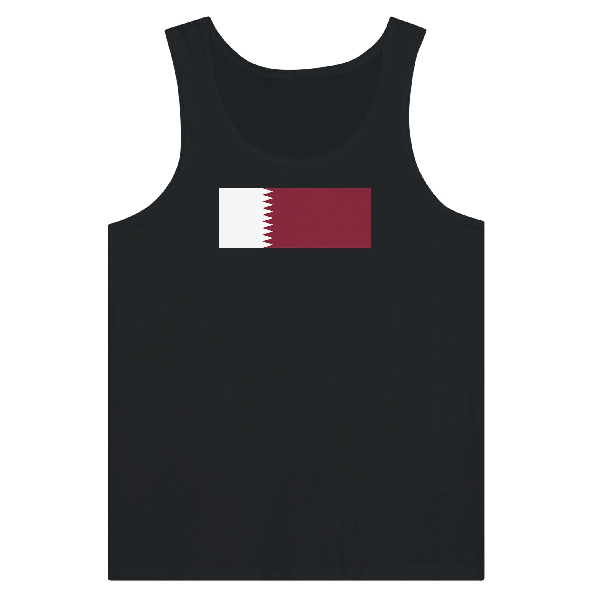 Débardeur Drapeau du Qatar en coton, design unique au centre, disponible en plusieurs couleurs.