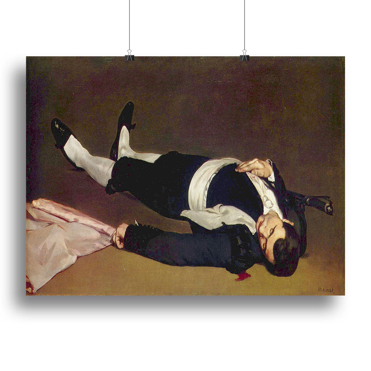 Canvas print of Dead Torero by Manet, showcasing a dramatic bullfighting scene with rich colors and textures.