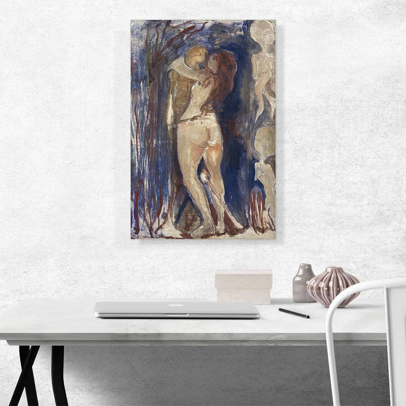 A detailed canvas print of 'Death and Life 1894', showcasing vibrant colors and intricate designs that reflect the themes of life and mortality.