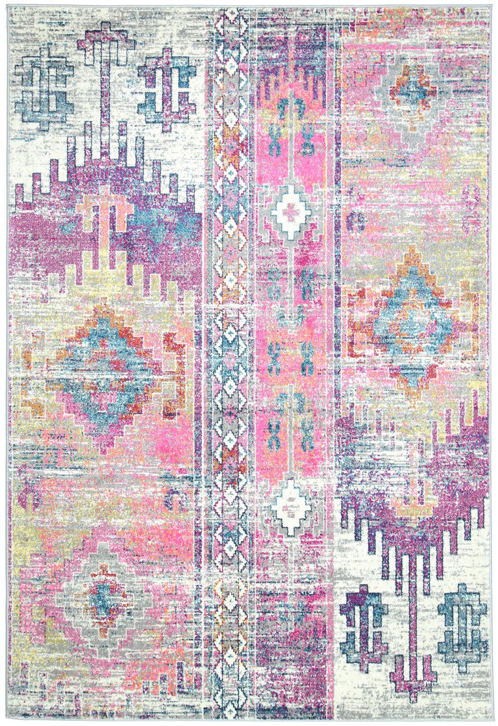 Delicate Multi Pastel Modern Rug measuring 160x230 cm with a chic medallion pattern and soft pastel colors, perfect for stylish home decor.